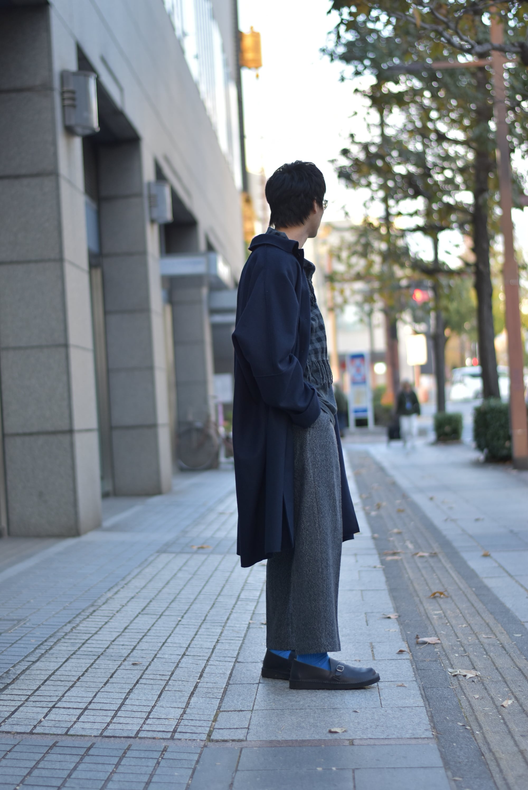 ジャケット・アウター Phlannel ARLES WOOL JACKET TROUSER SetUp Phlannèl】Arles Wool Tweed Field Jacket col.Navy×Gray | theater