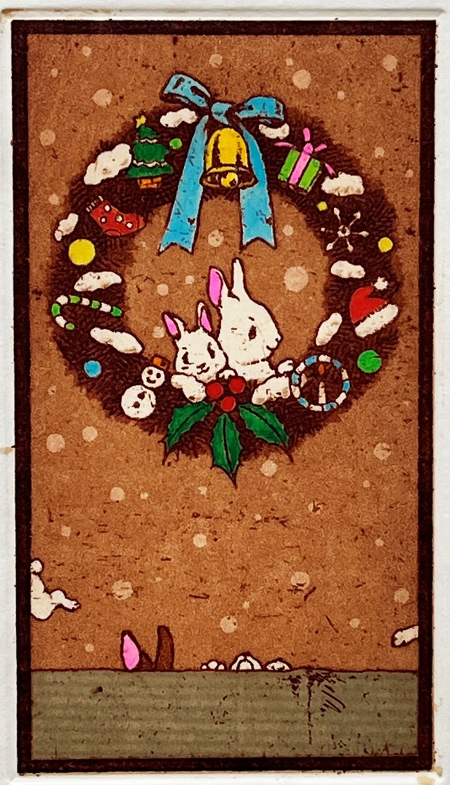 赤星 啓介作品 / クリスマス版画シリーズ「Wreath」（兎） | VIVANT ART COLLECTION ONLINE SHOP
