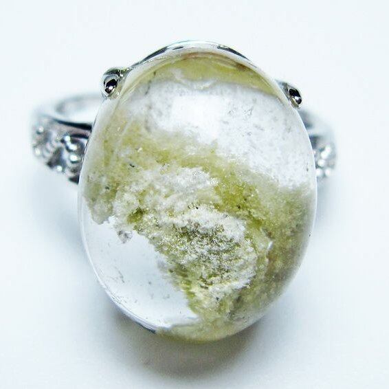 ガーデンクォーツ 指輪 ガーデン水晶 リング フリーサイズ 13号 一点物 メール便可 [M便 1/20] 115-6985