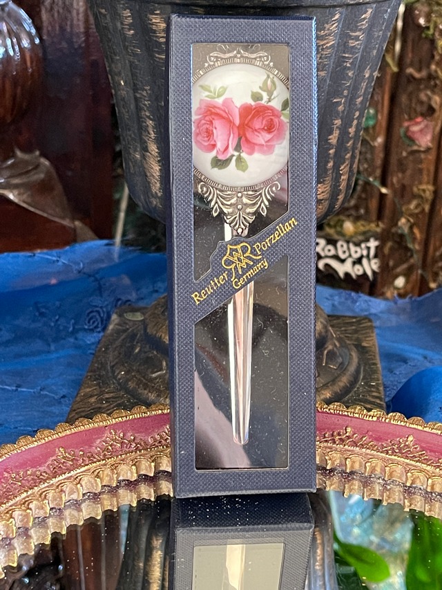 『Reutter Porzellan』 レターオープナー"English Rose"　Letter opener metalロイターポーセラン　ドイツの画像