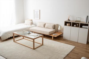 【幅150cm】Monica 2人掛けサイドテーブル付きソファ