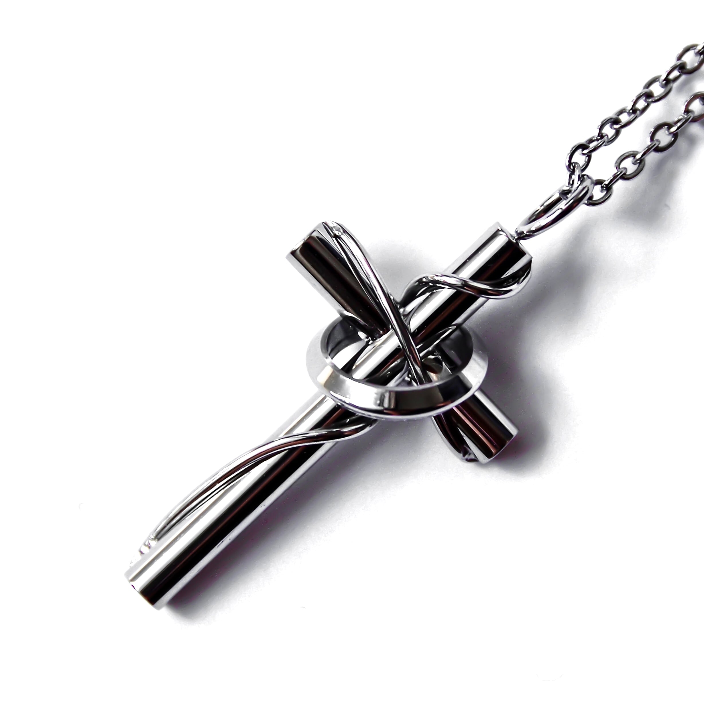 Cross & Ring Necklace【SILVER】