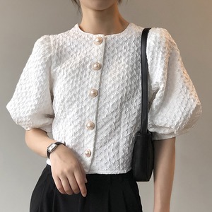 バブルスリーブショートカーディガン  22140