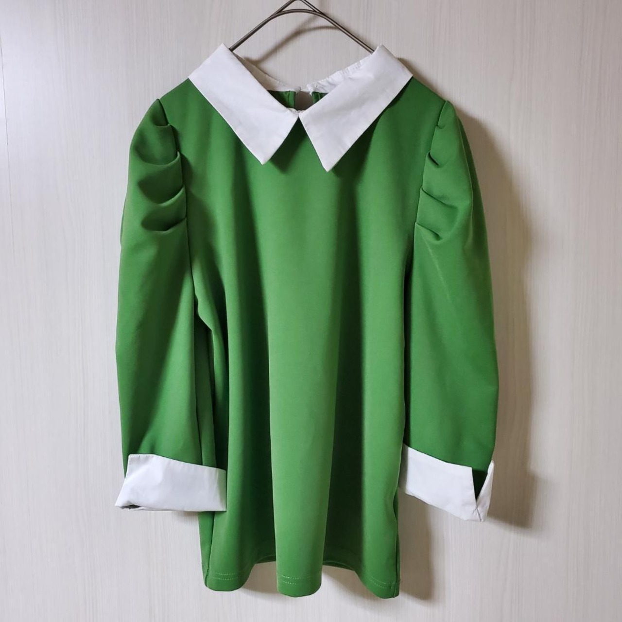 【USED】70年代ファッション　緑　カットソー