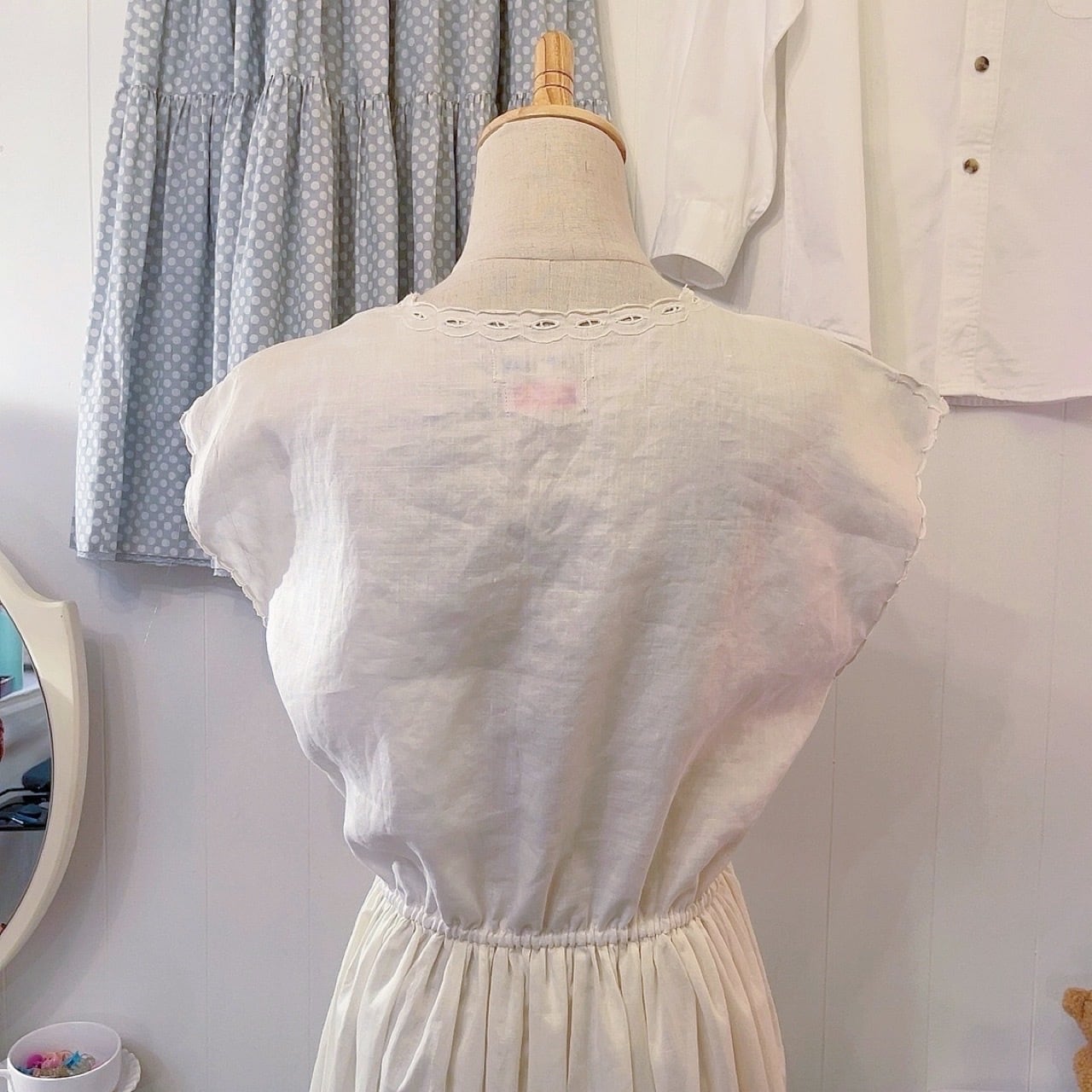 remake / flower embroidery one-piece