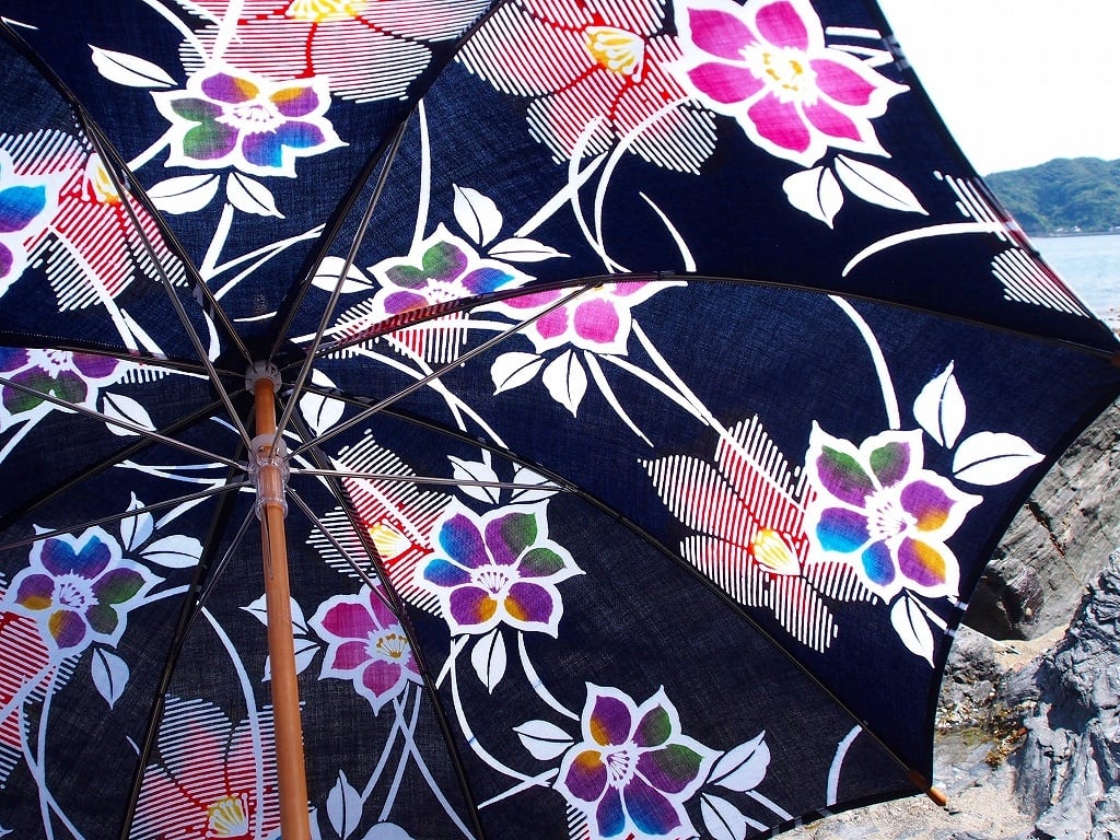 着物リメイク日傘*花柄の浴衣反物から作った日傘, Kimono 着物リメイク日傘*花柄の浴衣反物から作った日傘, Kimono