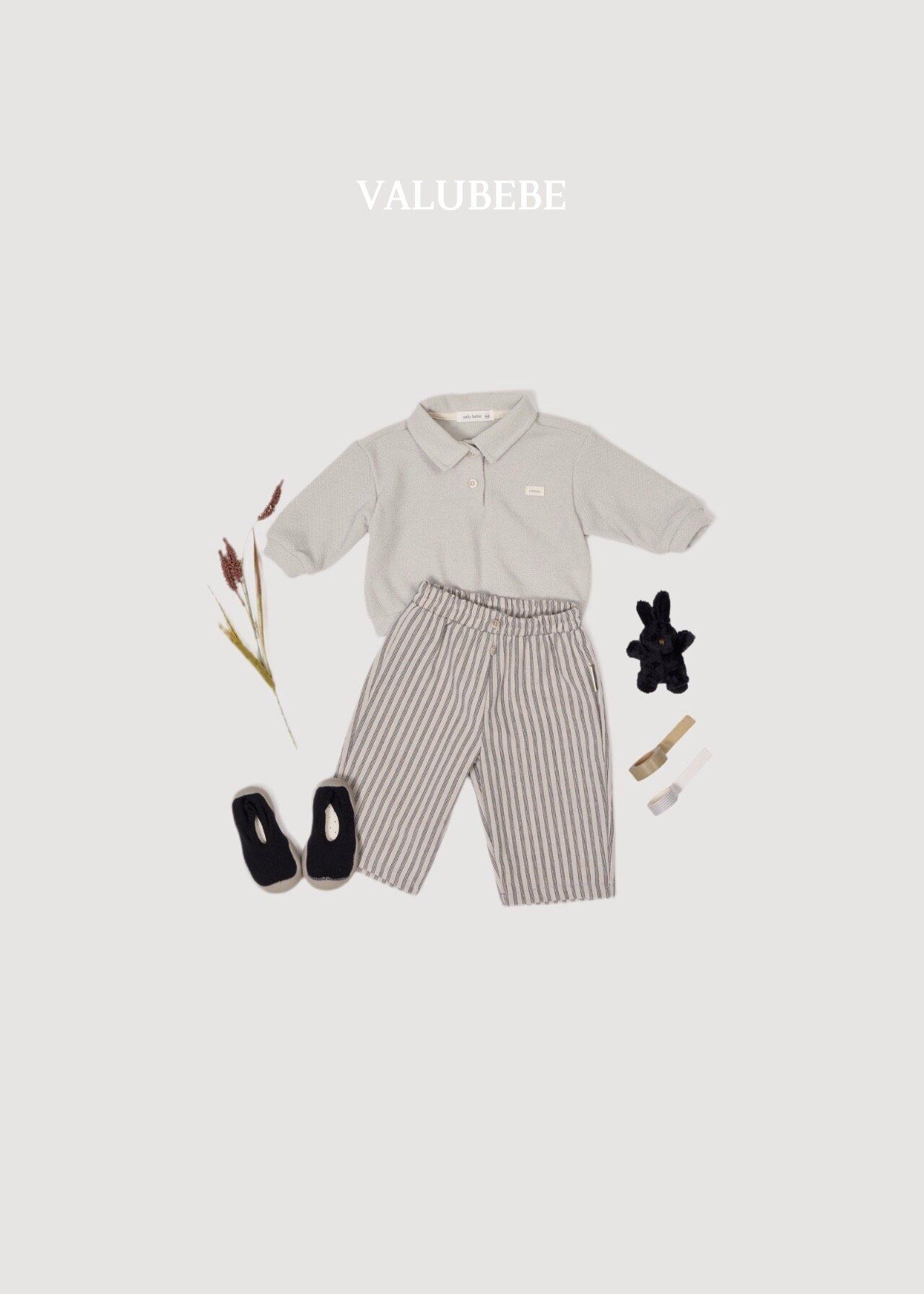 送料無料【予約】/ ストライプボタンチノパンツ / valubebe