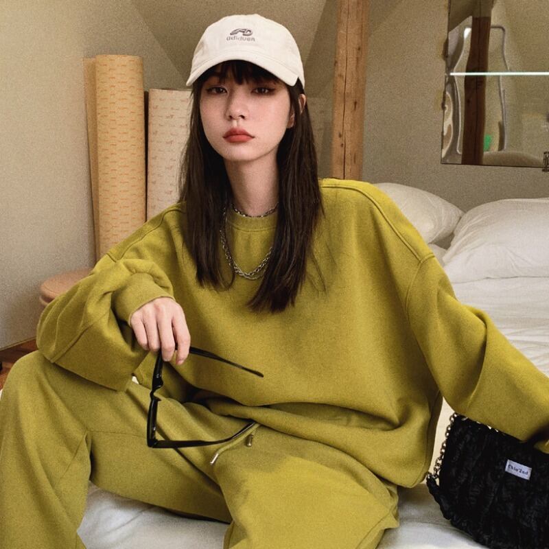 ルーズセーター レディースオータムカジュアルロングトップス 秋物 ハンチェンe13011815775