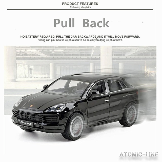 ポルシェ カイエン ターボ 1/24 ミニカー 全3色 ライト点灯 エンジンサウンド 合金モデル 模型 ジオラマ