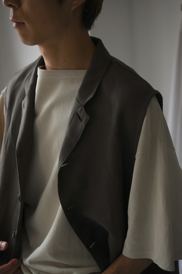 m’s braque / STAND UP COLLAR GILET (Mocha)