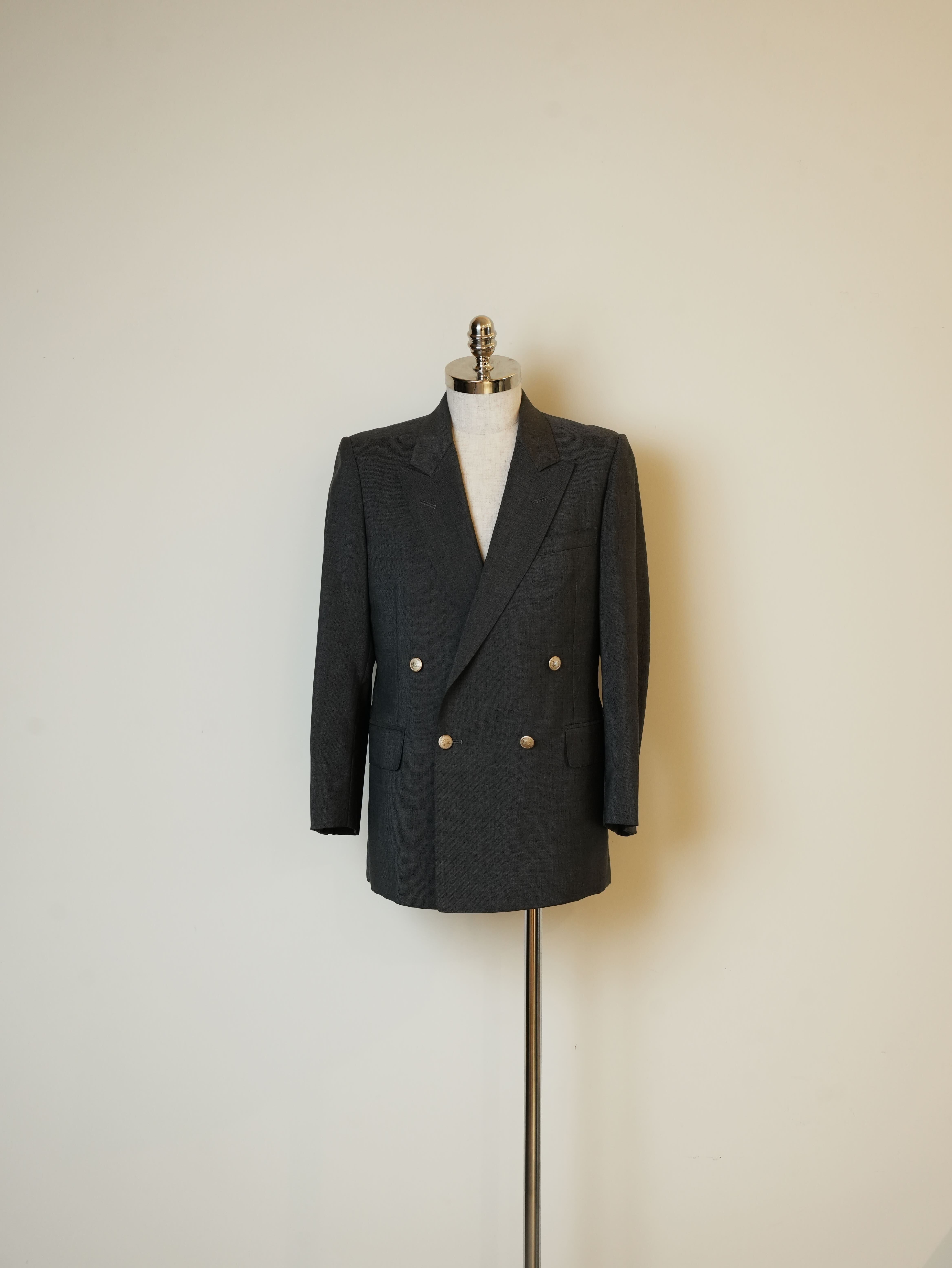 【ヴィンテージ】バーバリーズ　プローサム　毛100% ロゴボタン　秋冬　レトロ ヴィンテージ】バーバリーズ プローサム 毛100% ロゴボタン 秋冬