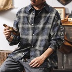 Benedict's Brand Logo Long Sleeve Check Shirt ◇2color H0775