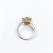 K18 PT Salt &Pepper Diamond Broun Diamond Ring