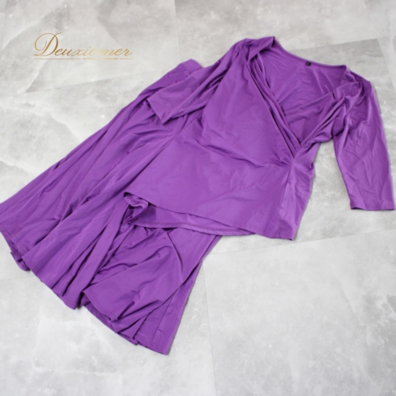 社交ダンス 衣装 スタンダード 上下セット ツーピース レッスンウェア パーティ衣装 紫 パープル系 A vivare アビバーレ 無地 シンプル ダンスウエア スカート トップス Lサイズ 女性用 おしゃれ セットアップ 伸縮性 快適 お稽古 コスチューム シンプルデザイン 舞台衣装 ダンスパーティ フォーマル 体型カバー ツーピースコーデ シンプルスタイル おすすめ