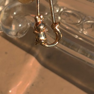 うさぎ pin earring ® K10YG 18G 16G #LJ18002P     うさぎ安全ピンピアス/K10YG