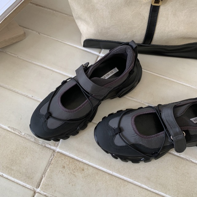 chunky sole velcro strap shoes L0568