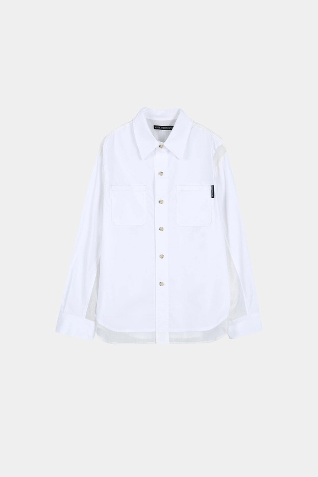 [ANDERSSON BELL] [EXCLUSIVE] APROL ORGANZA PANEL SHIRT atb1443m(WHITE) 正規品 韓国ブランド 韓国通販 韓国代行 韓国ファッション ANDERSSONBELL アンダーソンベル 日本 店舗