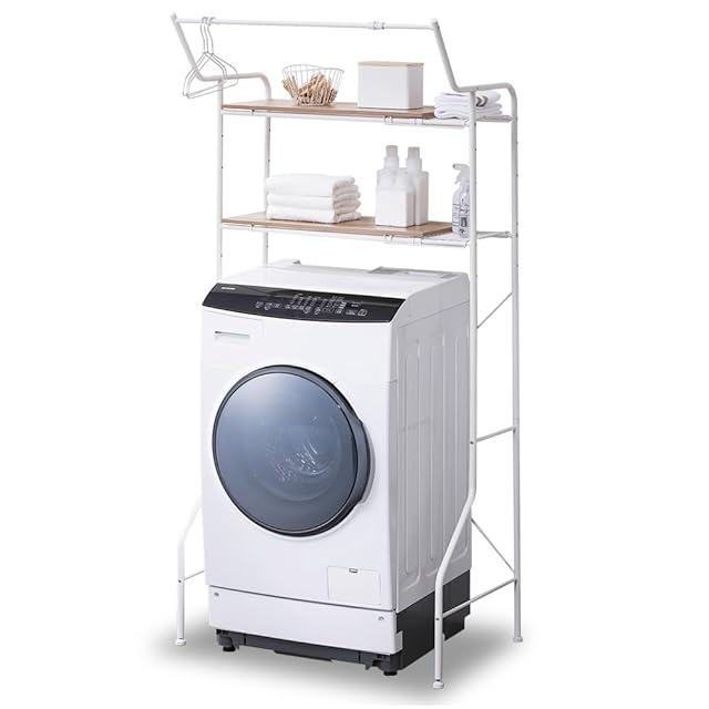 山善(YAMAZEN) 突っ張り ラック ランドリーラック 洗濯機ラック 床置き