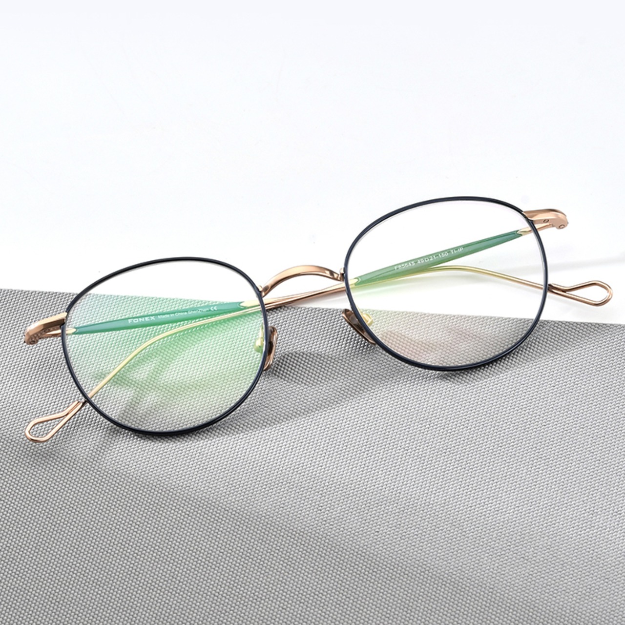 Bicolor Oval Round Titanium Glasses -round- / バイカラー オーバル ラウンド チタン メガネ -ラウンド-
