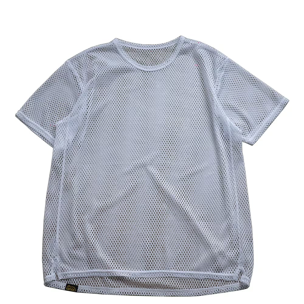 ranor(ラナー)LAYERED MESH T-SHIRT -BLACK メンズレディースメッシュTシャツ