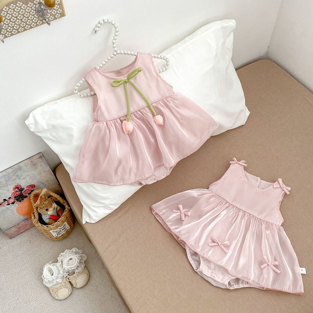 【BABY】チューリップリボンプリンセスワンピースロンパース - 16