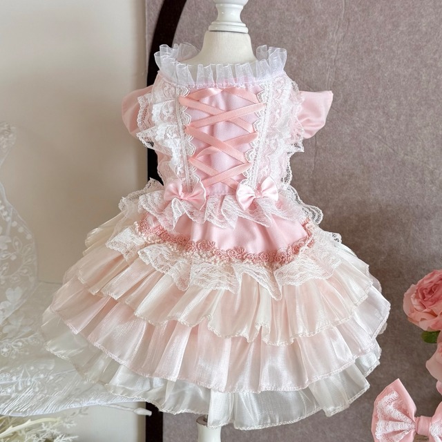 pink corset frill dress