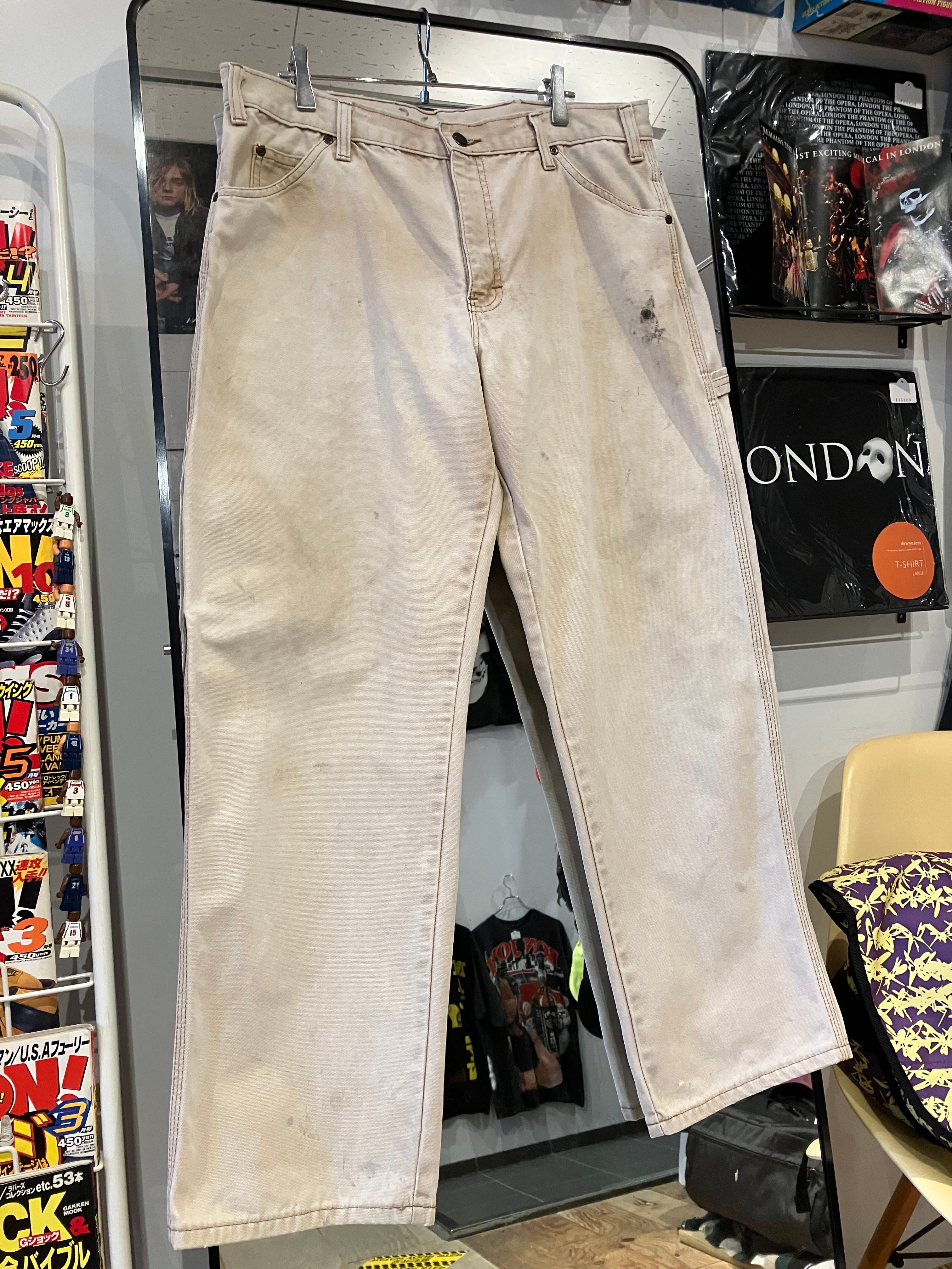 90s Dickies ディッキーズ ダック地 ペインターパンツ フェード 90's チョ〜フェード Dickies ダックペインターパンツ (SIZE 35×28