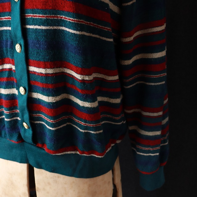 80's vintage alfred dunner striped cardigan / ストライプ柄ニットカーディガン