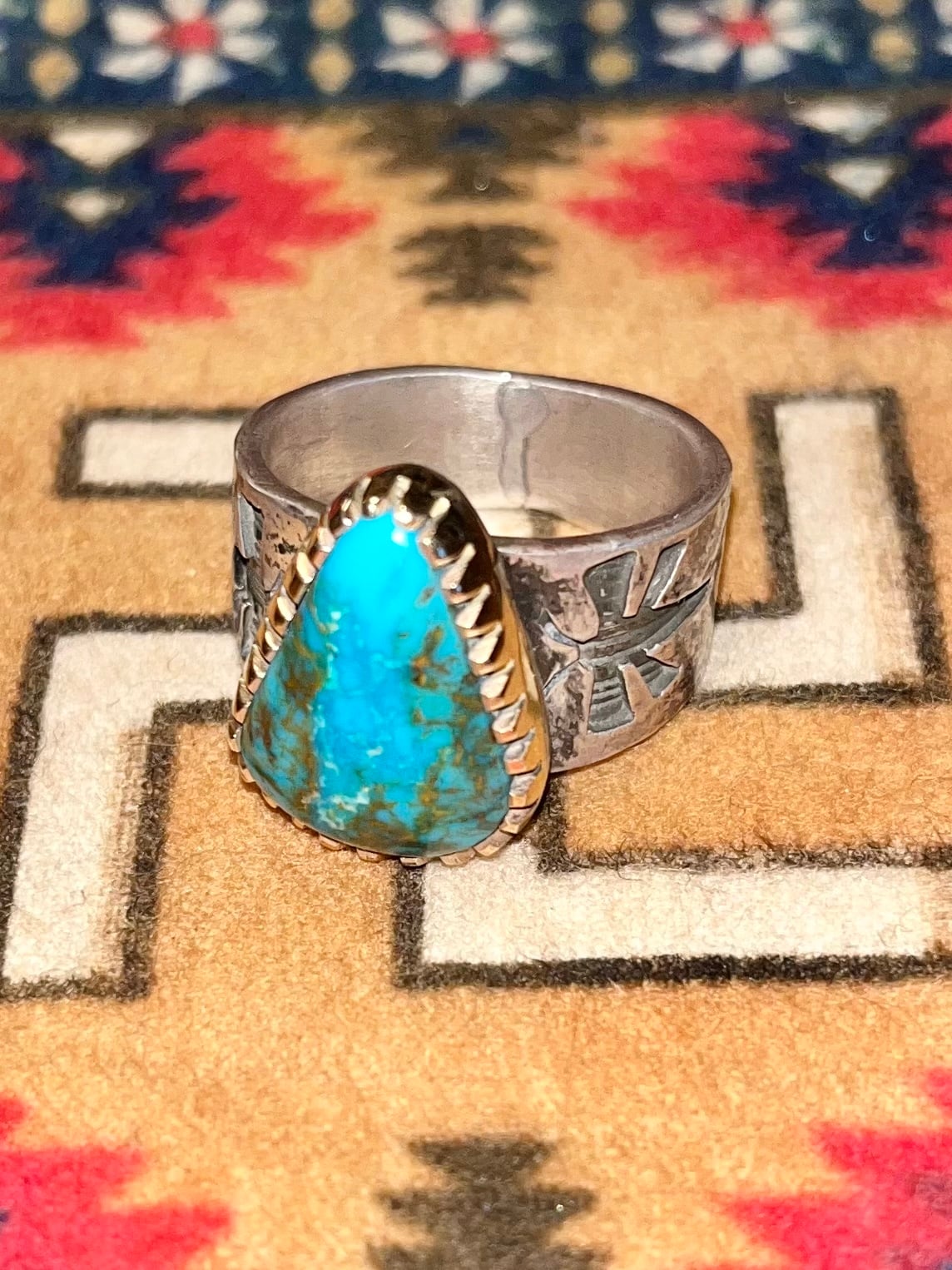 KEE YAZZIE JR. sv × k14 petroglyph ring set with candelaria