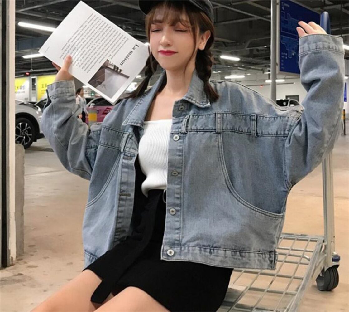 春 個性 新しい 韓国 ゆったりする 長袖 ファッション 短いスタイル 