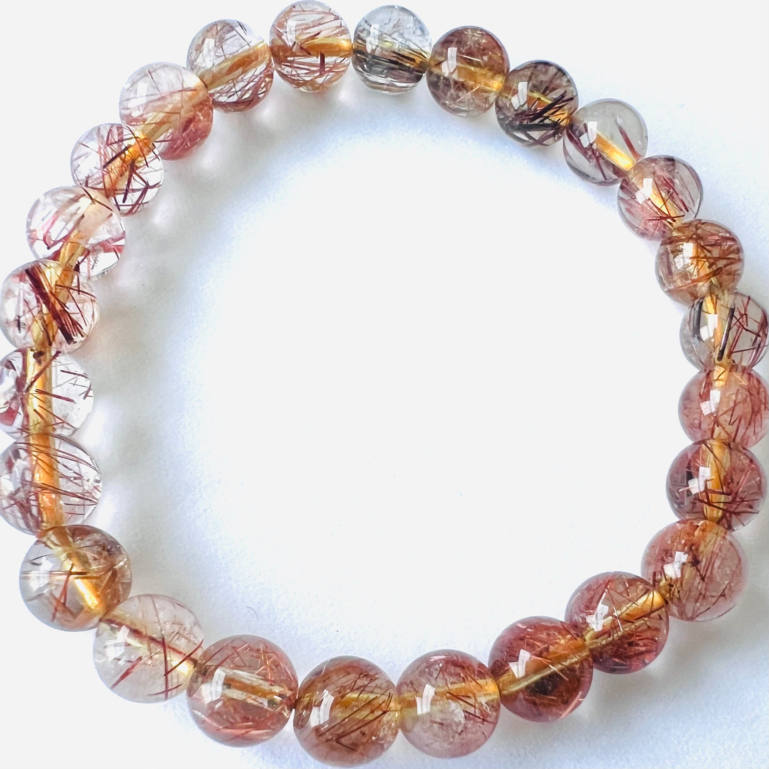 天然石 金針ルチルクォーツ バングル 内周17.3cm230908339