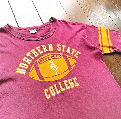 70s Champion Bartag〝Northern State College〟Football T-Shirt