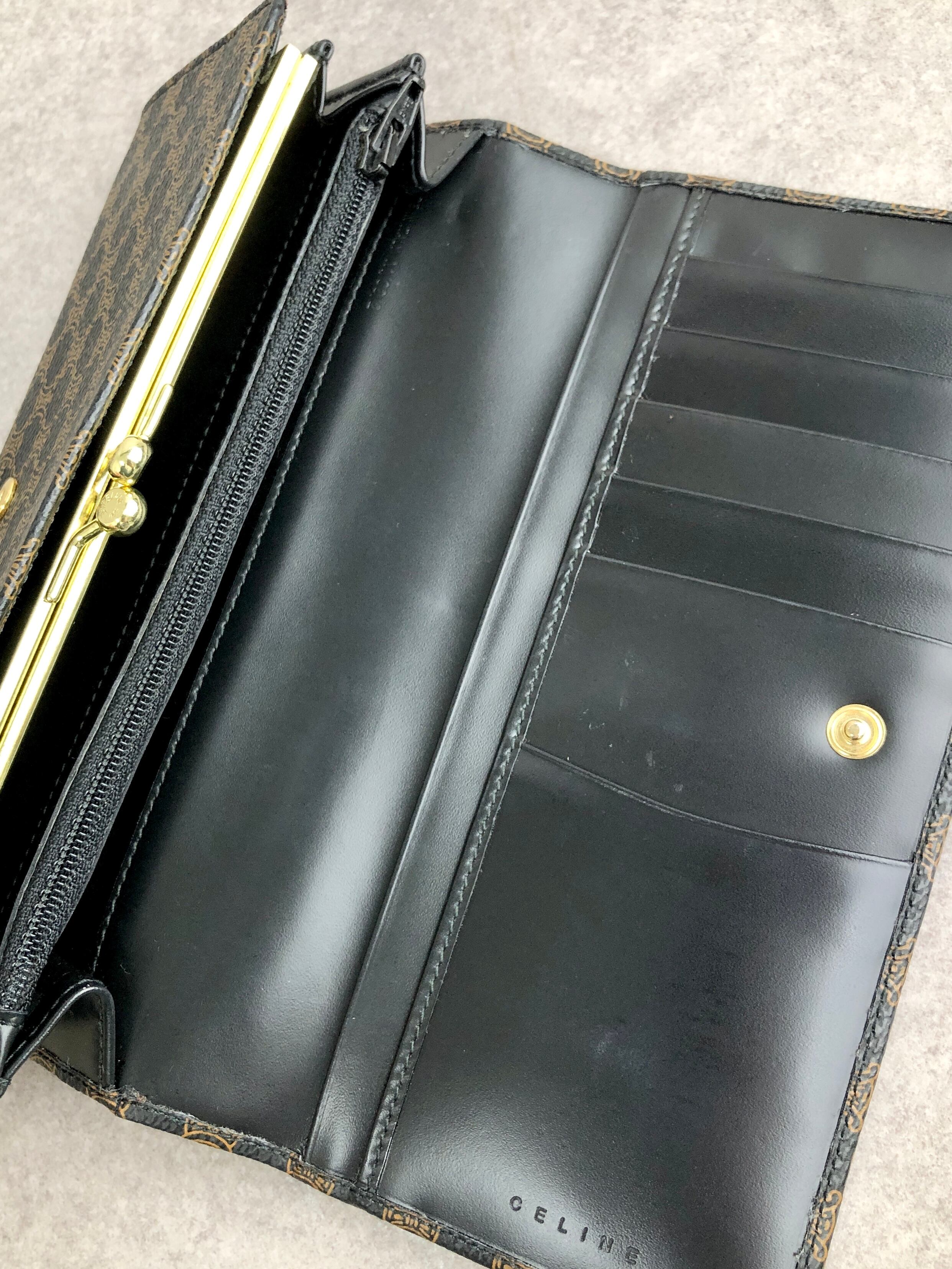 CELINE セリーヌ マカダム ブラック 長財布 PVC レザー CELINE - CELINE セリーヌ マカダム ブラック 長財布 PVC レザーの通販