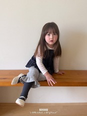 韓国子供服 / BANANA J / 26Autumn / リズム フラワー レースTシャツ / 秋服 / キッズ *XS~JS*