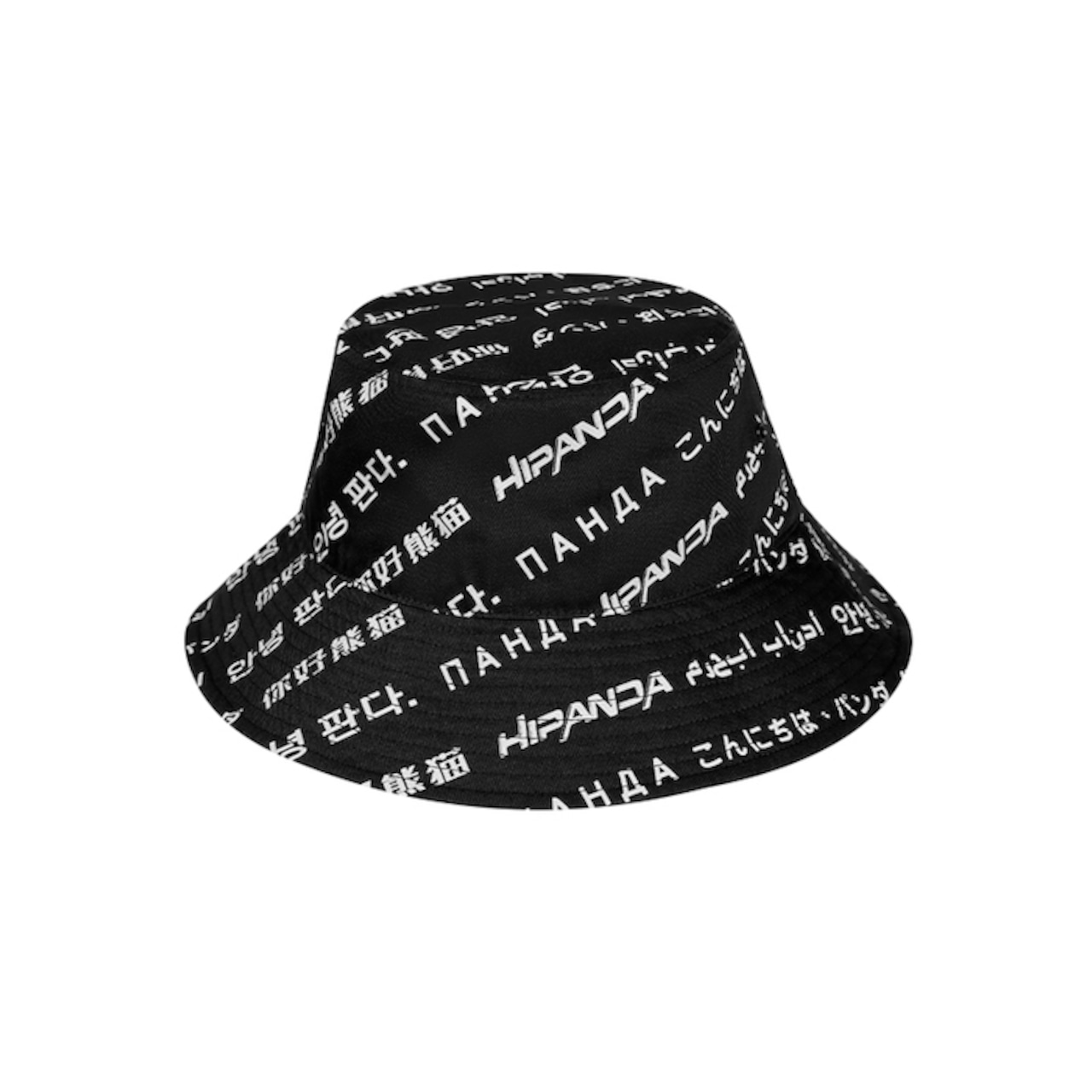 送料無料【HIPANDA ハイパンダ】男女兼用 バケット ハット 帽子 UNISEX BUCKET HAT / BLACK ・ WHITE