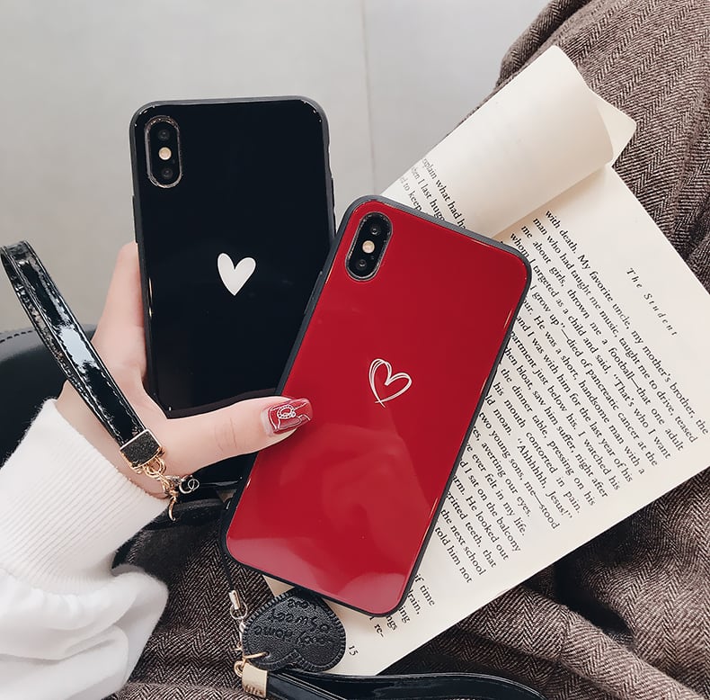 ミニハート iPhone11 proケース ストラップ付き iPhone11ケース 可愛い