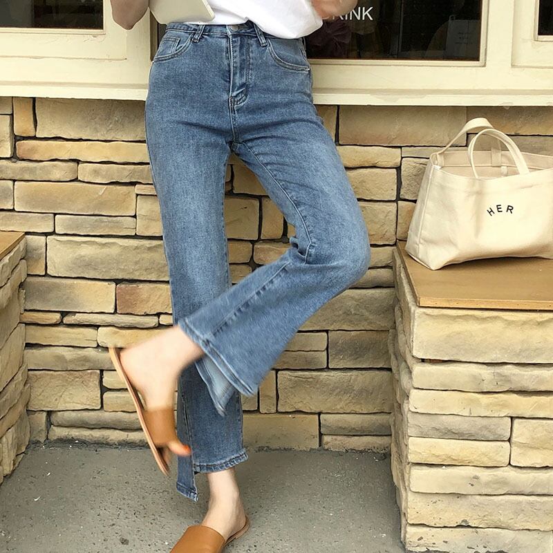 ジーンズ レディースサマーハイウェスト薄手ブルーパンツ 夏物 ビッグFスモールZ韓国70165672582