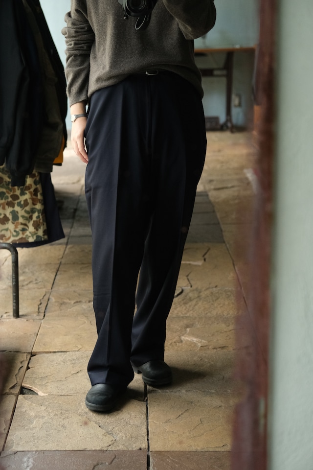 Utah/"BARONI" wool slack pants/navy