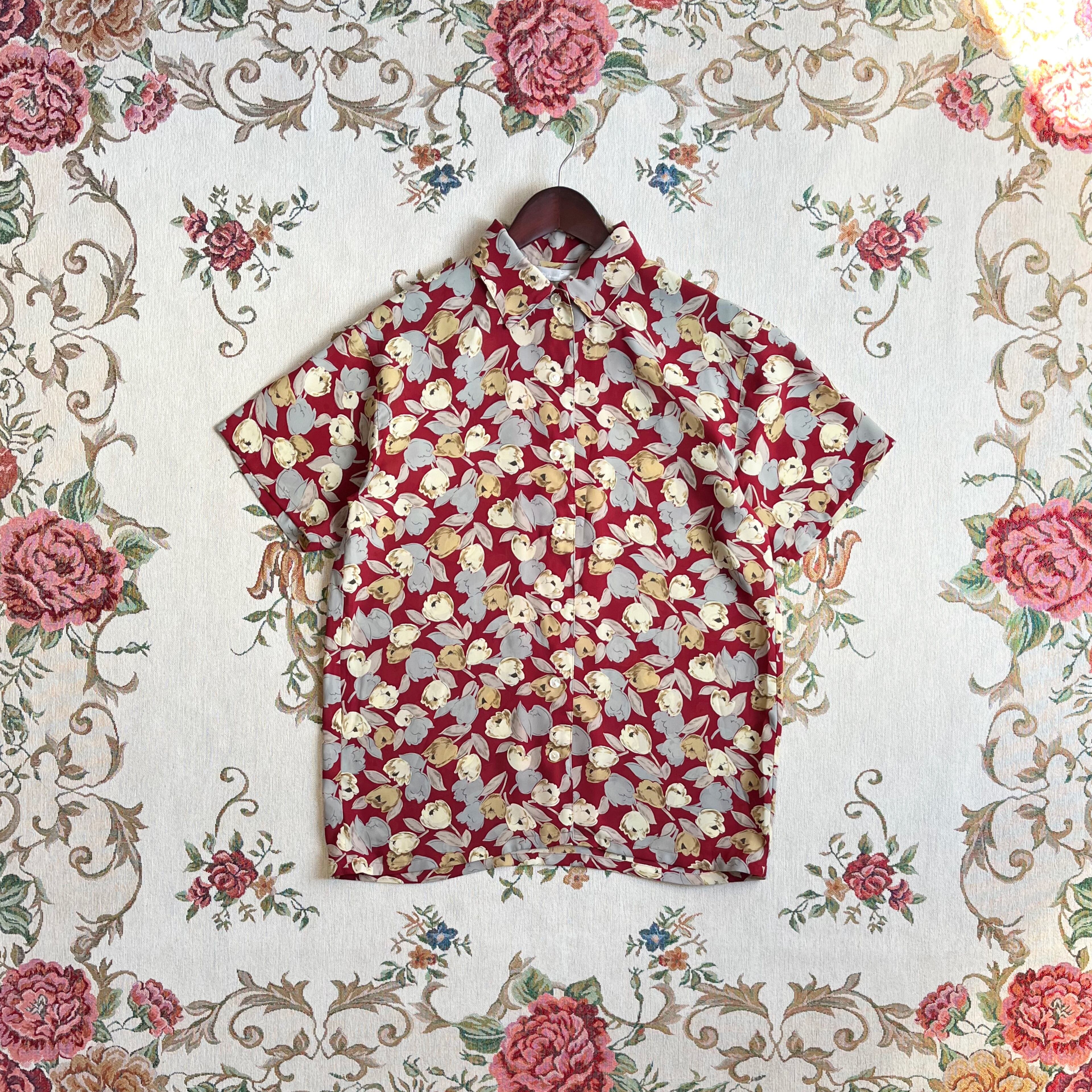 flower retro color shirt