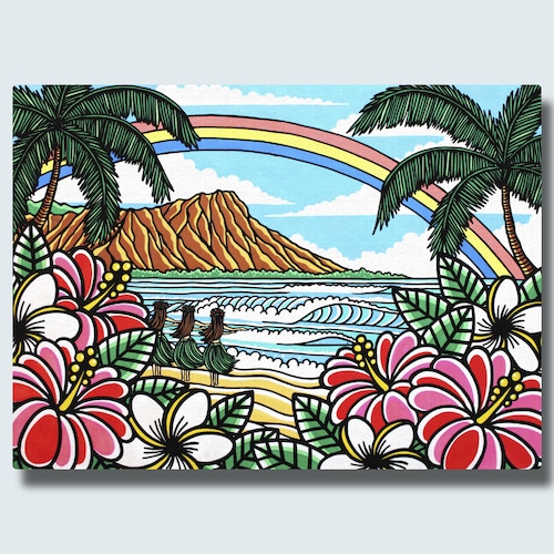 Art Panel F4（Waikiki Hula Dancers）