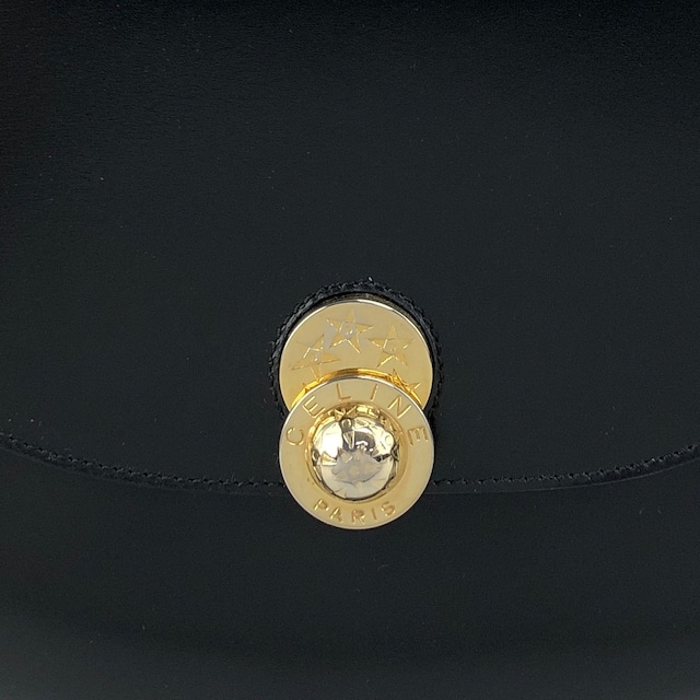 CELINE セリーヌ ハンドバッグ ブラック スターボール レザー トップハンドル vintage ヴィンテージ オールド idde2j