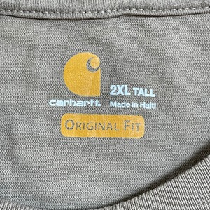 【Carhartt】2XL ビッグシルエット ワンポイント ポケットTシャツ ポケT カーハート ベージュ 半袖 夏物 US古着