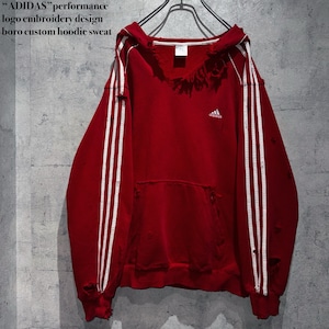 “ADIDAS”performance logo embroidery design boro custom hoodie sweat