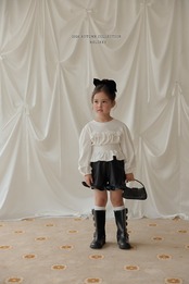 韓国子供服 / 26Autumn / 〖取寄〗Melikey / スモークフリルTシャツ / 女子服 *XS~JM*