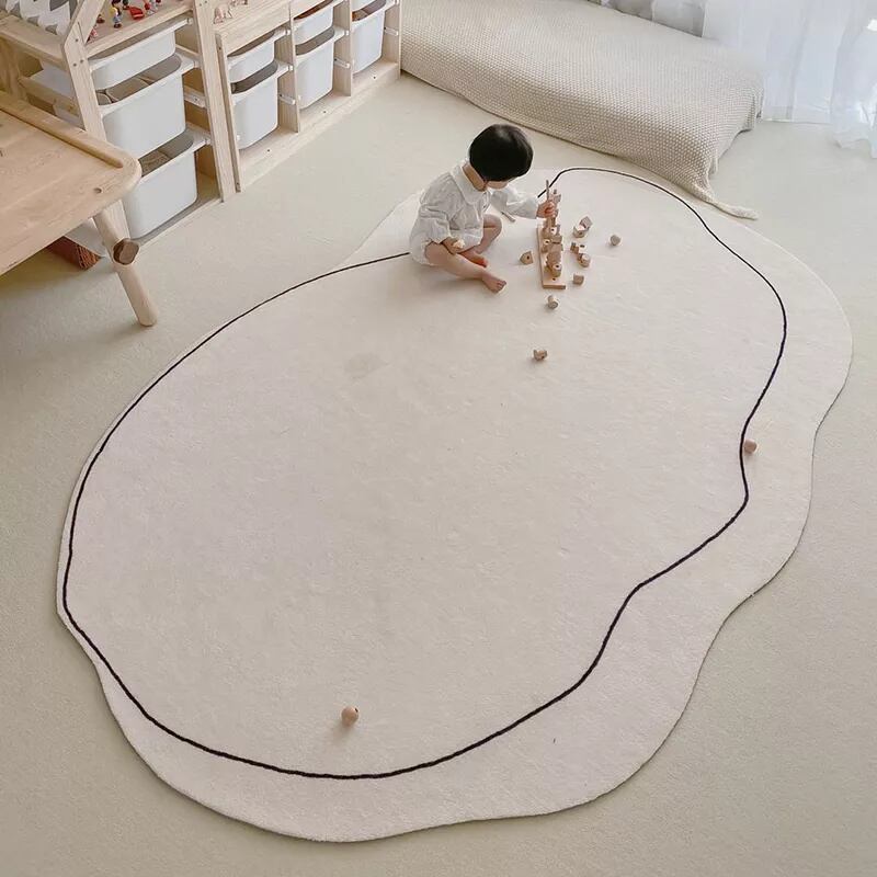 【CARPET】シンプル風不規則ライン柄カーペット