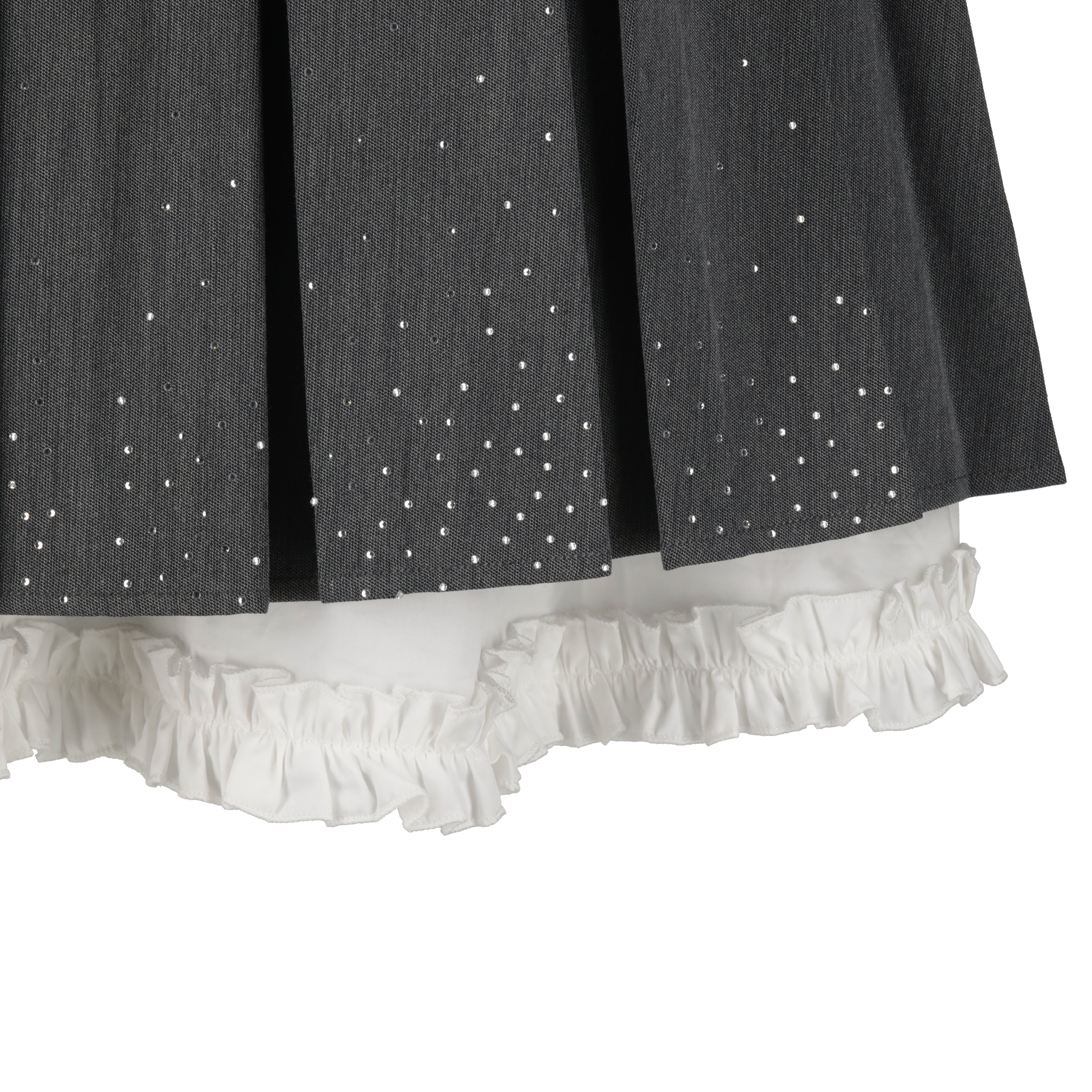 フリルラインストーンスカート GRAY