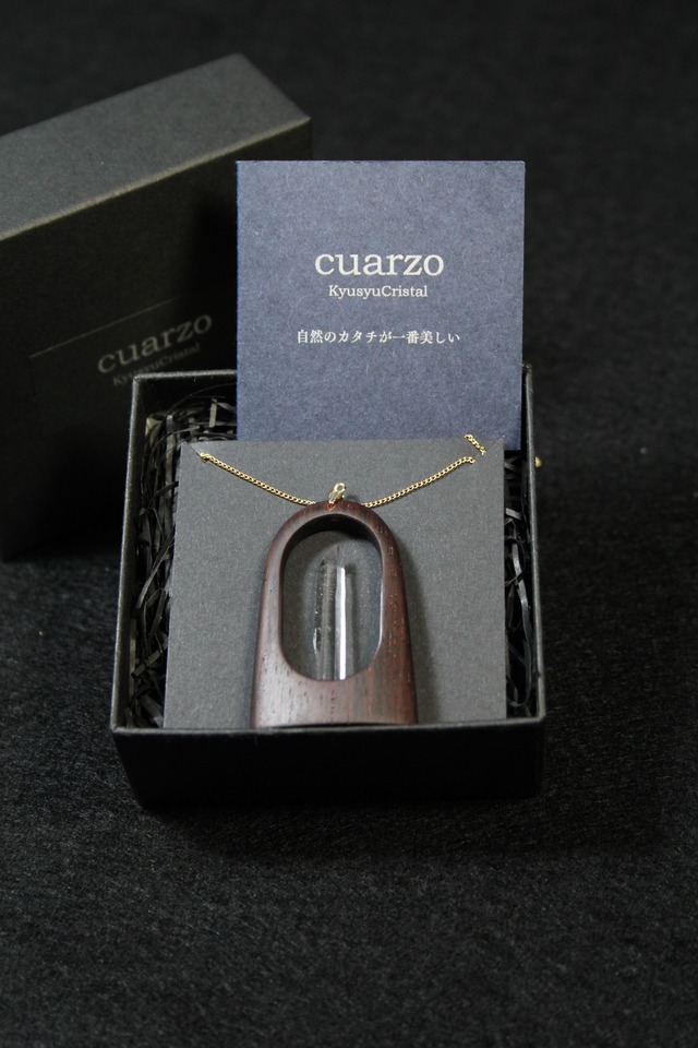 【114】宮崎クリスタル ローズウッドペンダント