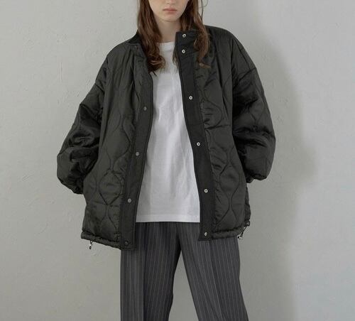 リバーシブルキルティングドロストコート