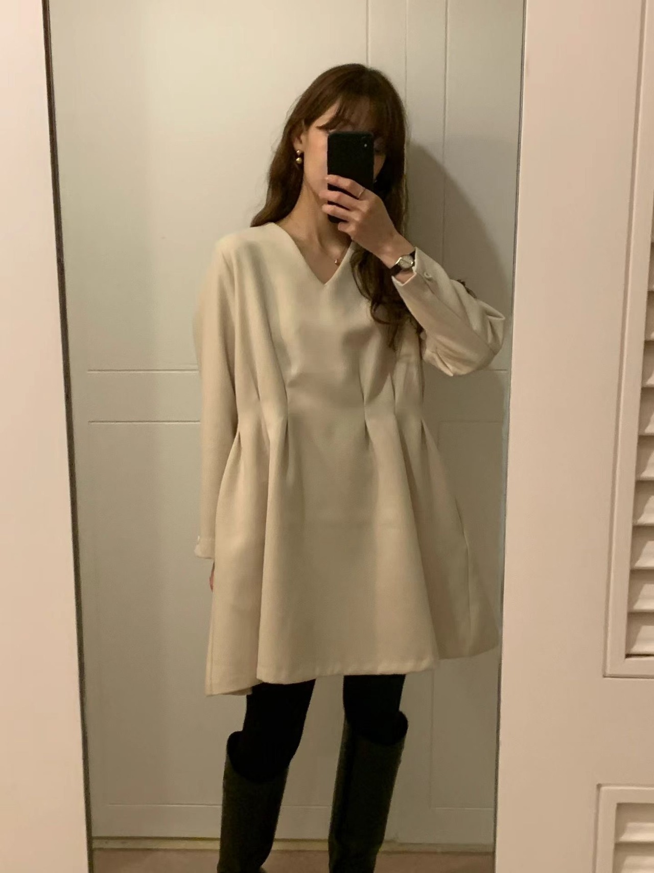 (予約) LIFFEY / Lease wool onepiece 2color