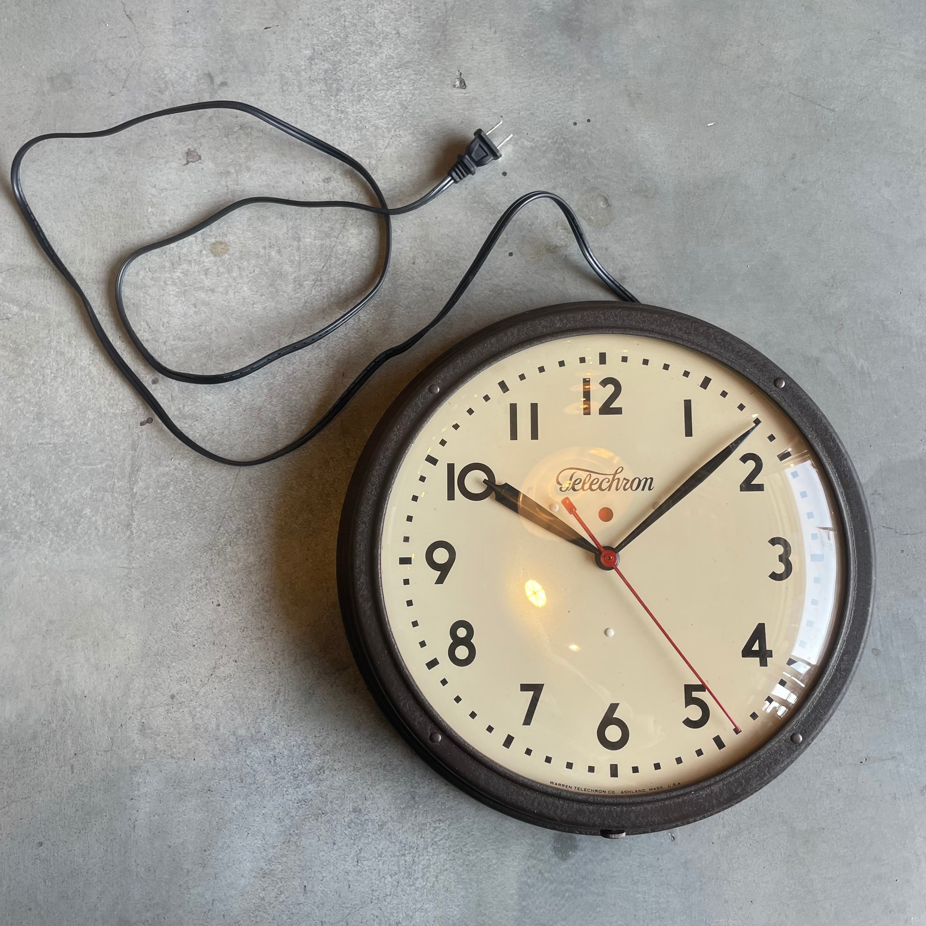WALL TELECHRON 掛け時計　アメリカ製 Telechron社　 アンティーク　Warren CLOCK YARD STOCK BUFF | インテリア時計